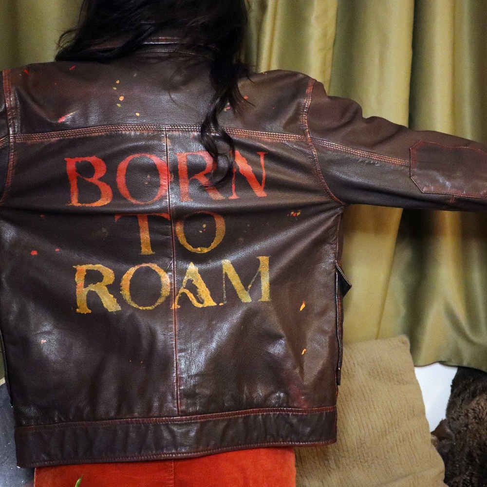 Custom GAP Genuine Leather Jacket "Born To Roam"